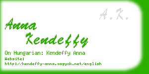 anna kendeffy business card